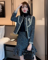 Ladies coat fashion and elegant skirt 2pcs set