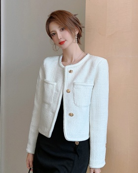 Autumn temperament loose jacket white slim tops for women