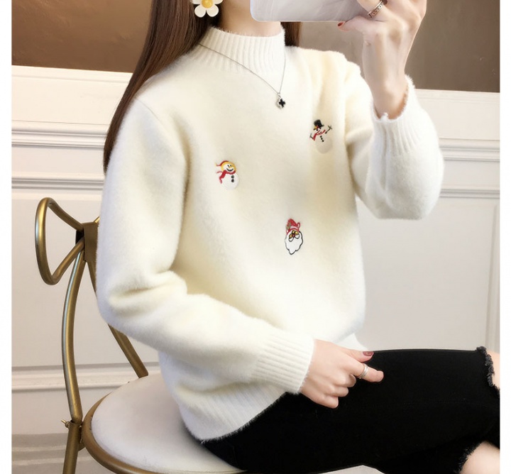Long sleeve tops mink velvet sweater for women