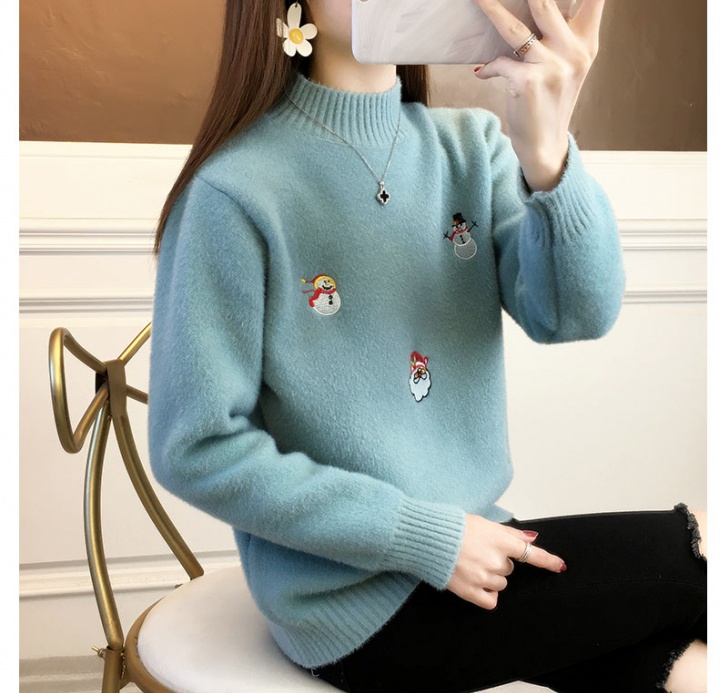 Long sleeve tops mink velvet sweater for women
