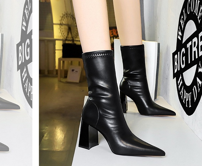 Thick European style slim short boots fashion sexy boots