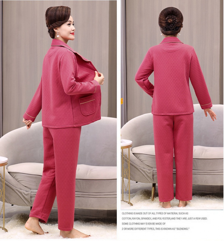 Autumn and winter homewear clip cotton pajamas for women