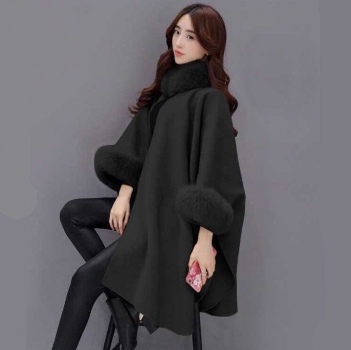 Korean style woolen coat temperament overcoat for women