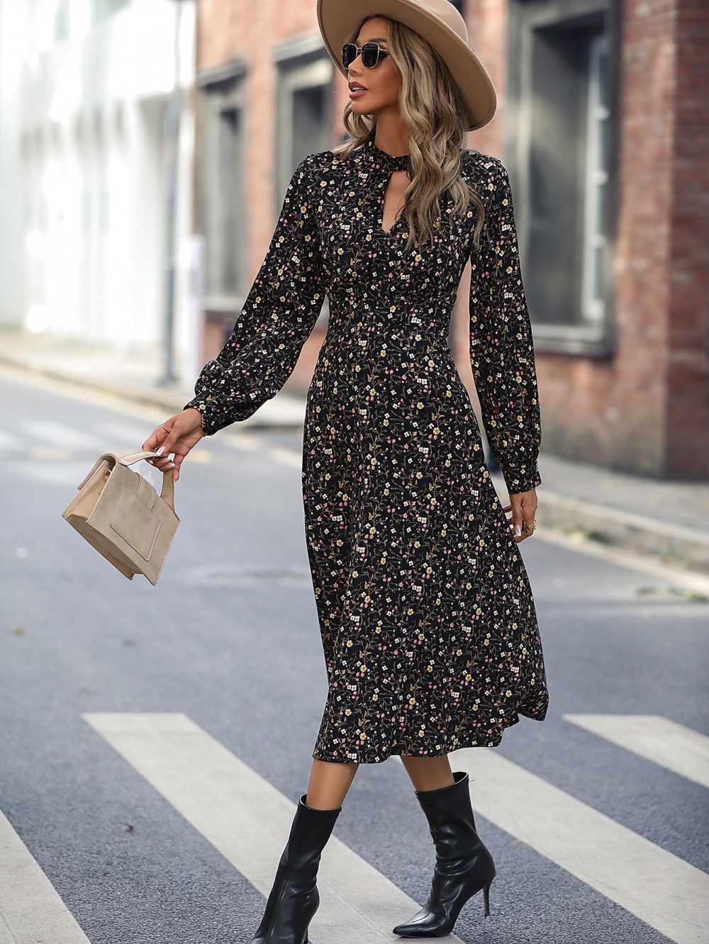 European style autumn and winter dress for women
