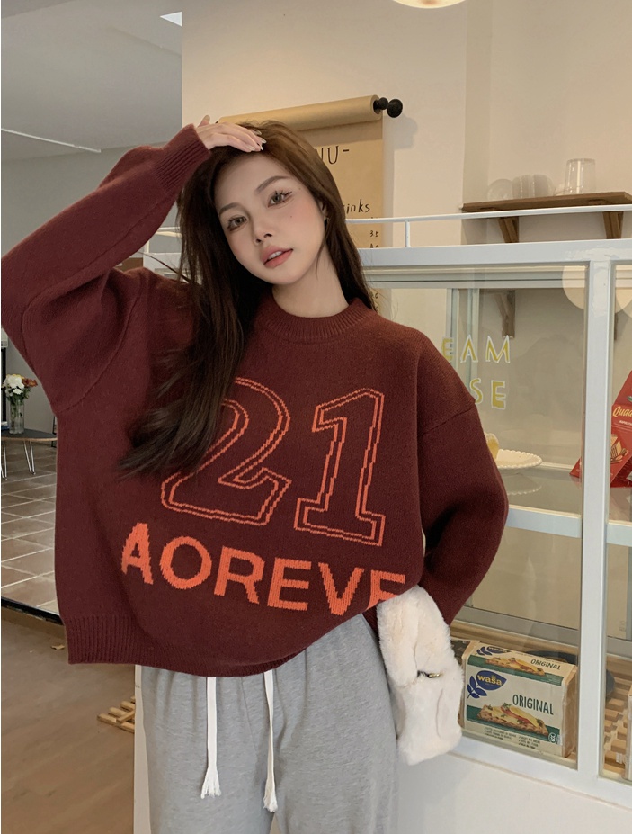 Digital thick Korean style autumn and winter sweater