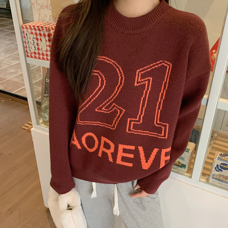 Digital thick Korean style autumn and winter sweater