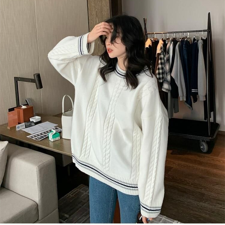 Loose knitted sweater autumn and winter tops for women