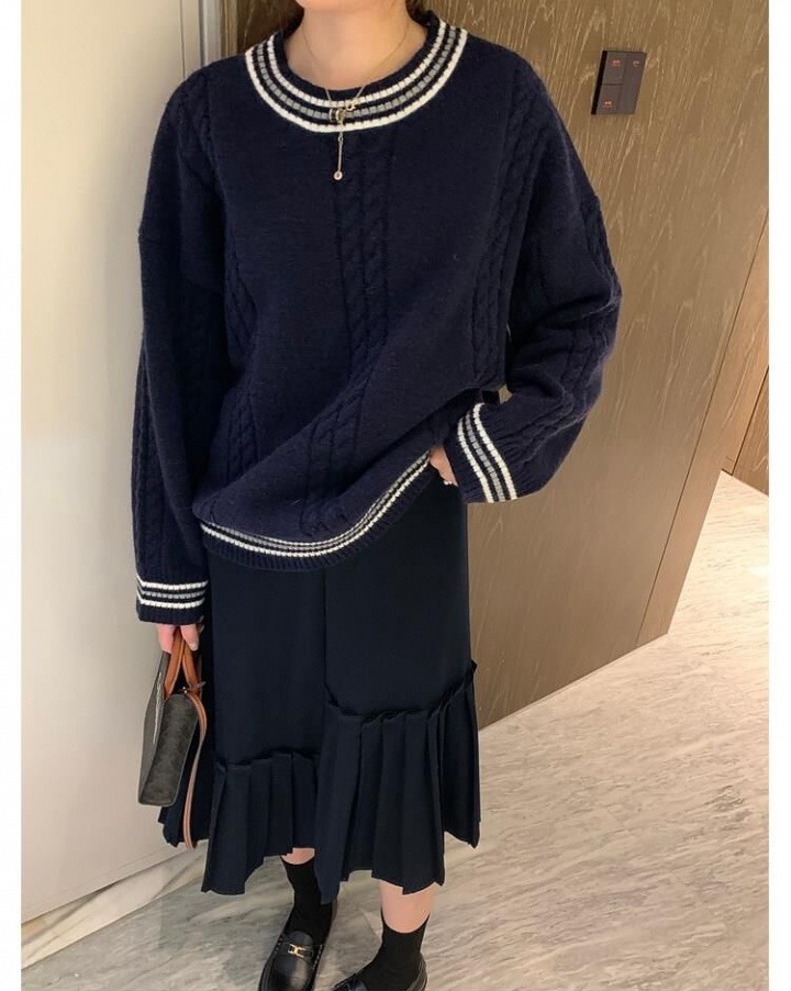 Loose knitted sweater autumn and winter tops for women