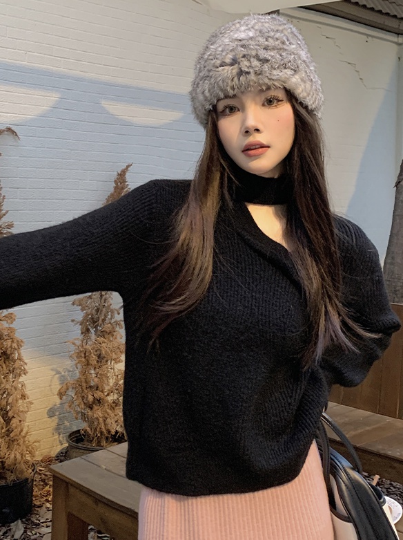Christmas pure all-match halter autumn V-neck sweater