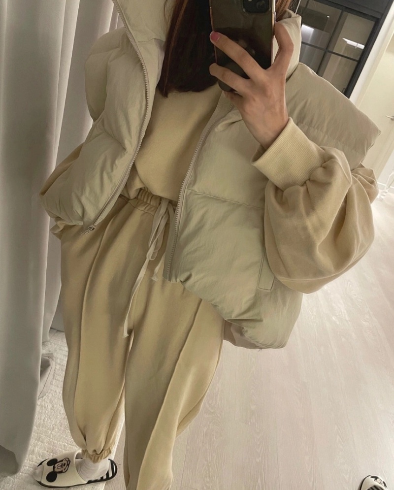 Korean style waistcoat cstand collar coat for women