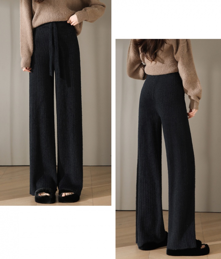 Loose casual pants knitted wide leg pants for women