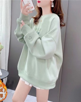 Plus velvet tops Korean style hoodie for women
