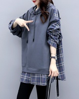 Spring and autumn Pseudo-two loose hoodie for women