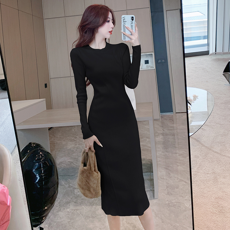 Sexy slim dress knitted sweater dress for women