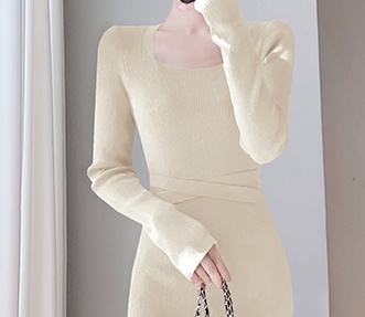 Winter long dress France style bottoming overcoat