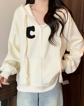 Lazy cardigan Korean style hoodie for women
