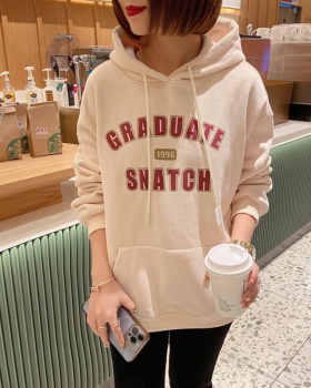 Thick hooded hoodie drawstring coat for women