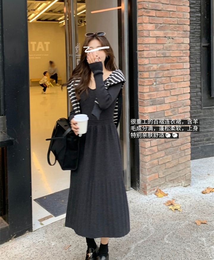 Autumn and winter long dress bottoming overcoat for women