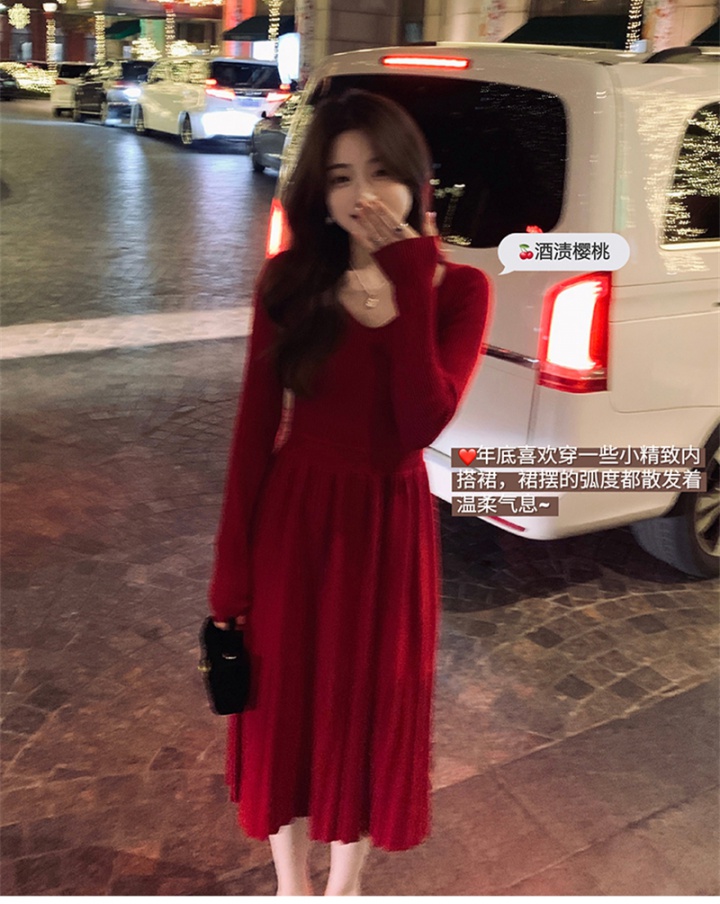Autumn and winter long dress bottoming overcoat for women