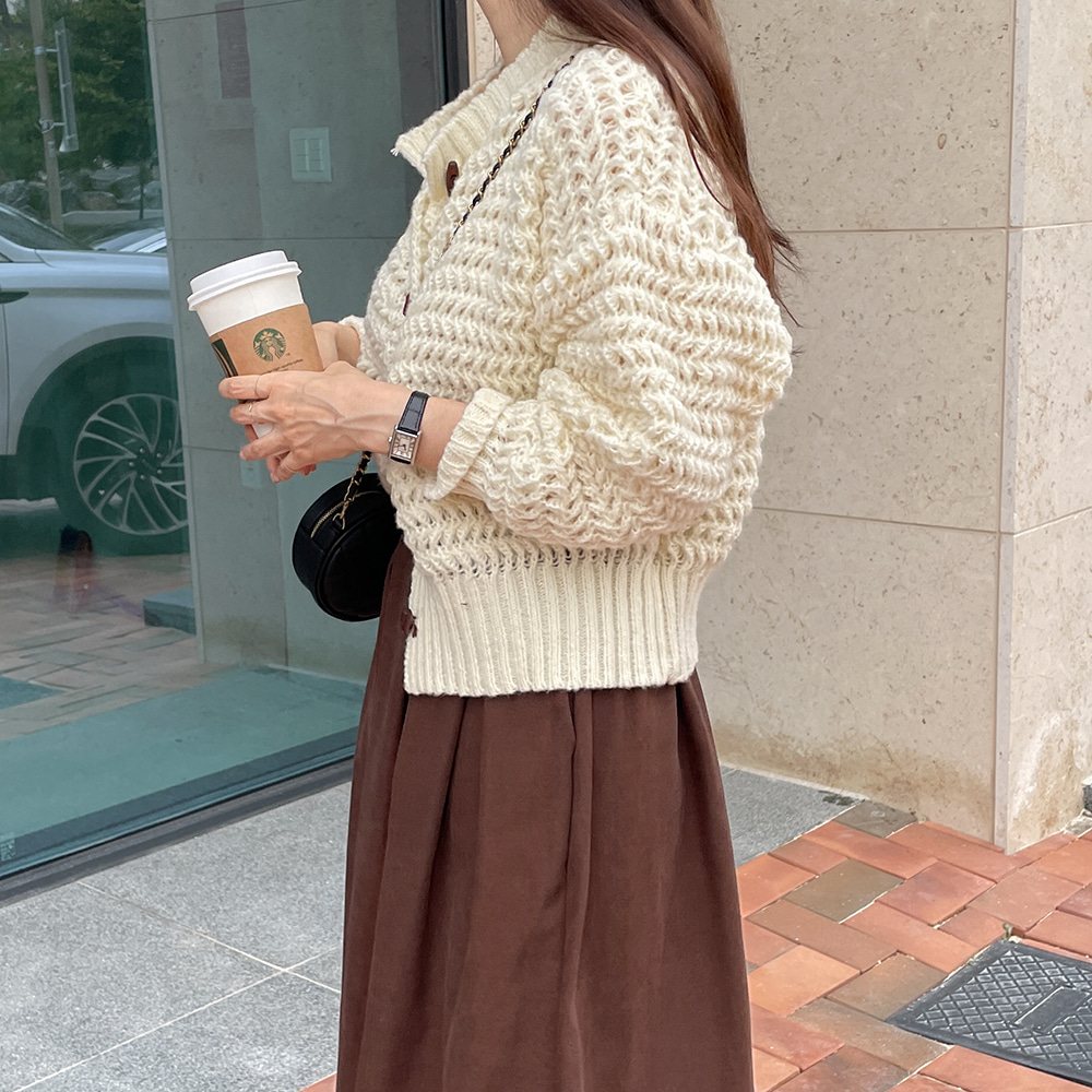 Autumn and winter retro cardigan lazy knitted sweater
