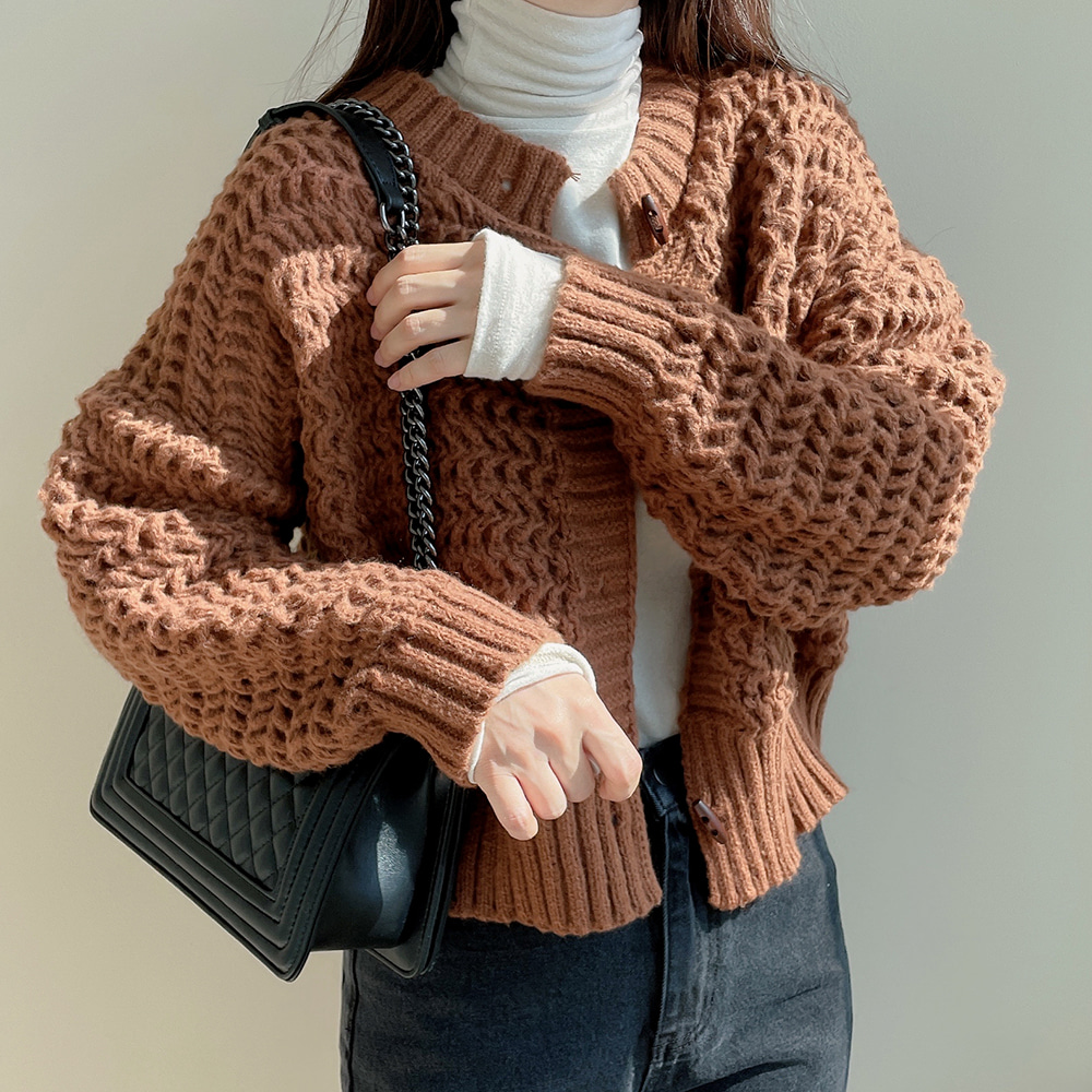 Autumn and winter retro cardigan lazy knitted sweater