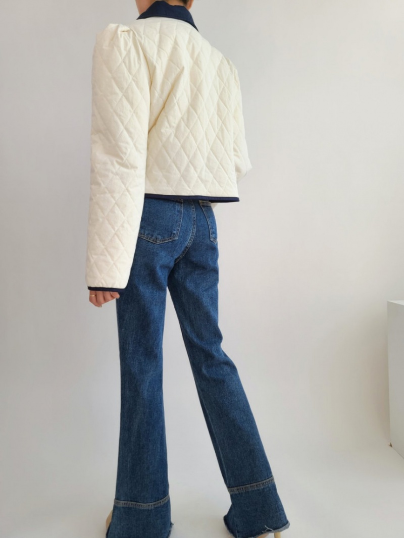 Fashion small lapel coat mixed colors cotton coat
