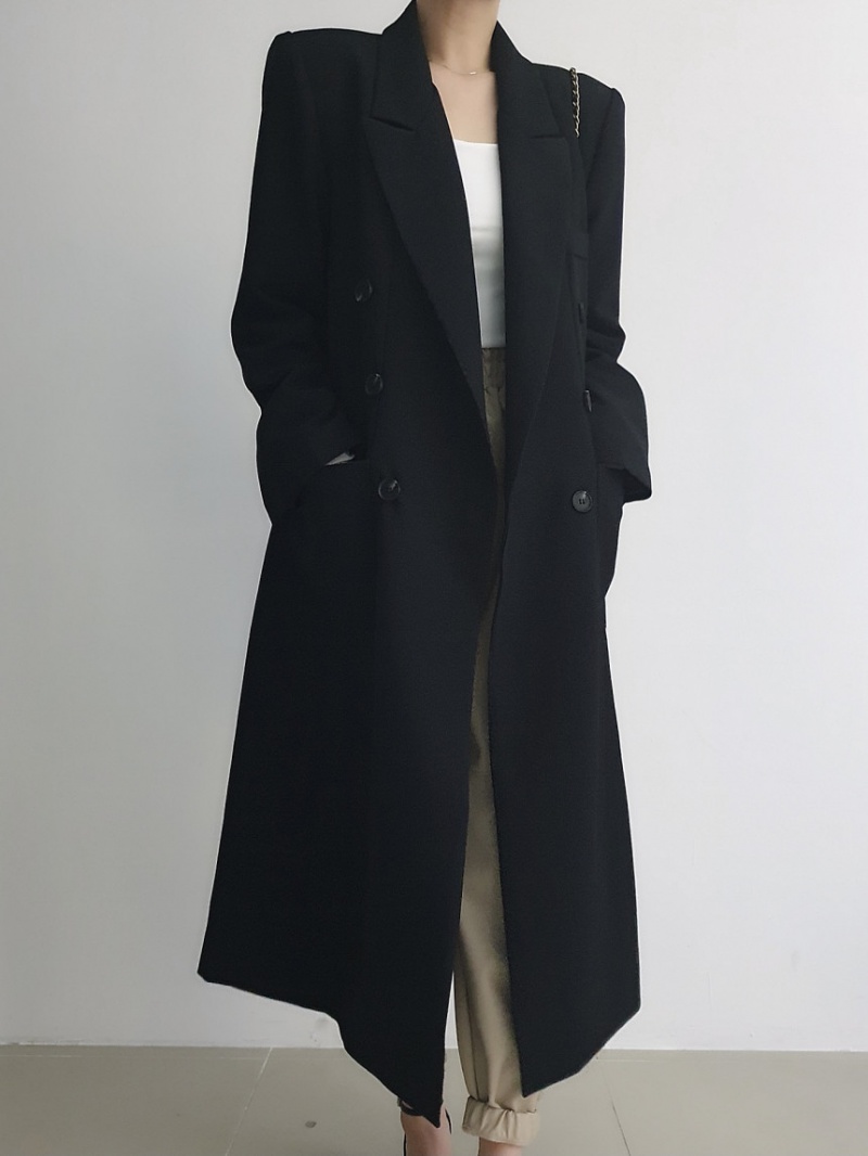 Temperament overcoat double-breasted coat