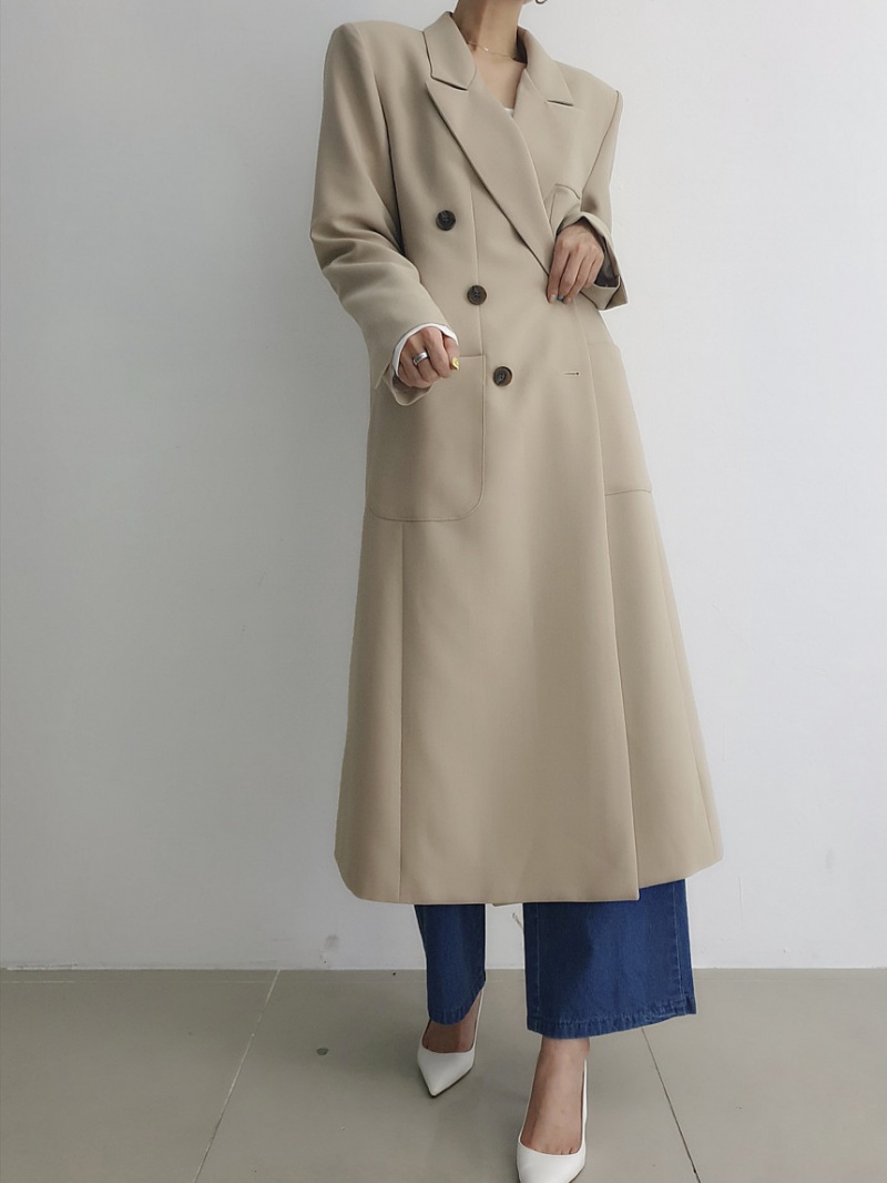 Temperament overcoat double-breasted coat