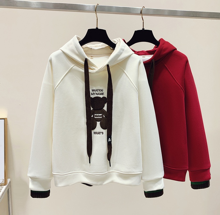 Loose plus velvet hooded hoodie thick student Casual tops for women
