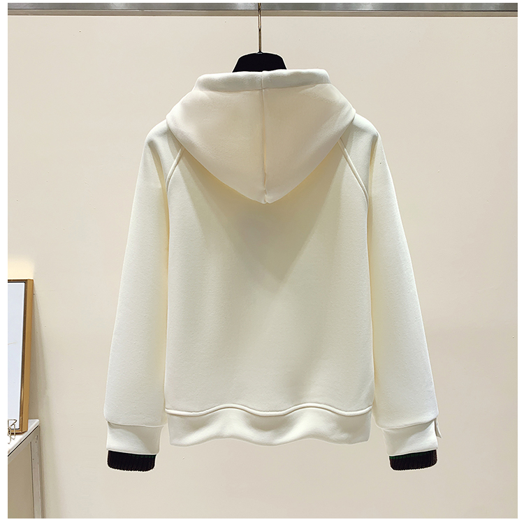 Loose plus velvet hooded hoodie thick student Casual tops for women