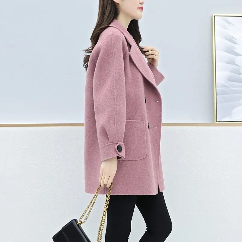 Autumn and winter overcoat long woolen coat for women
