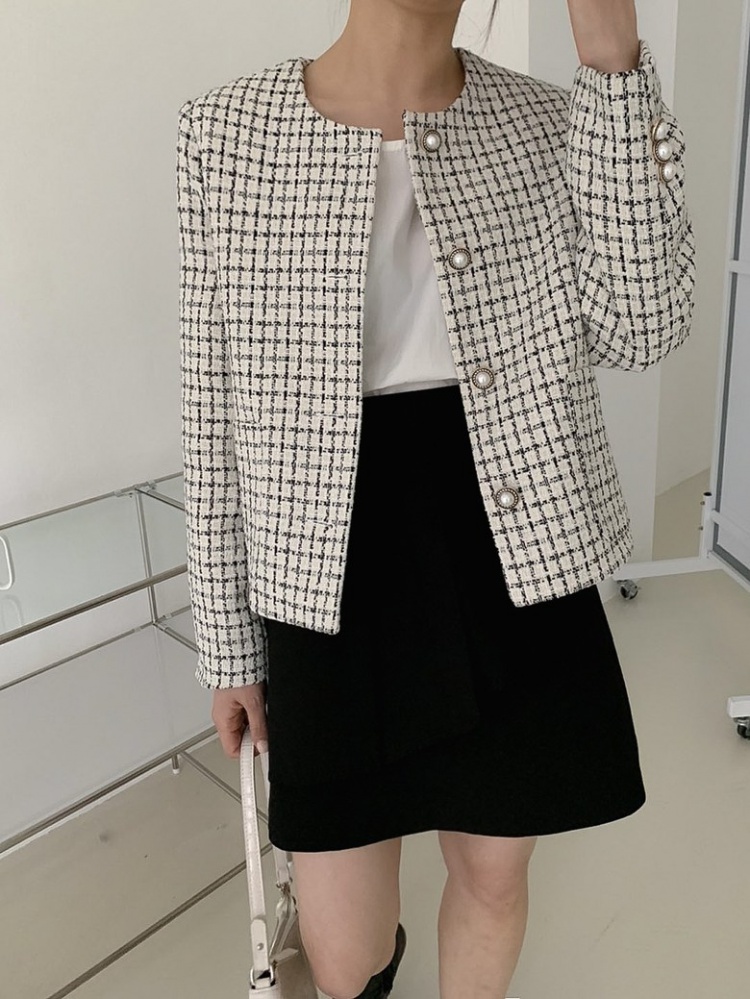 Round neck short coat Korean style temperament jacket