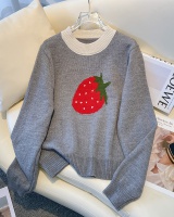 Jacquard sweet style tops autumn and winter sweater