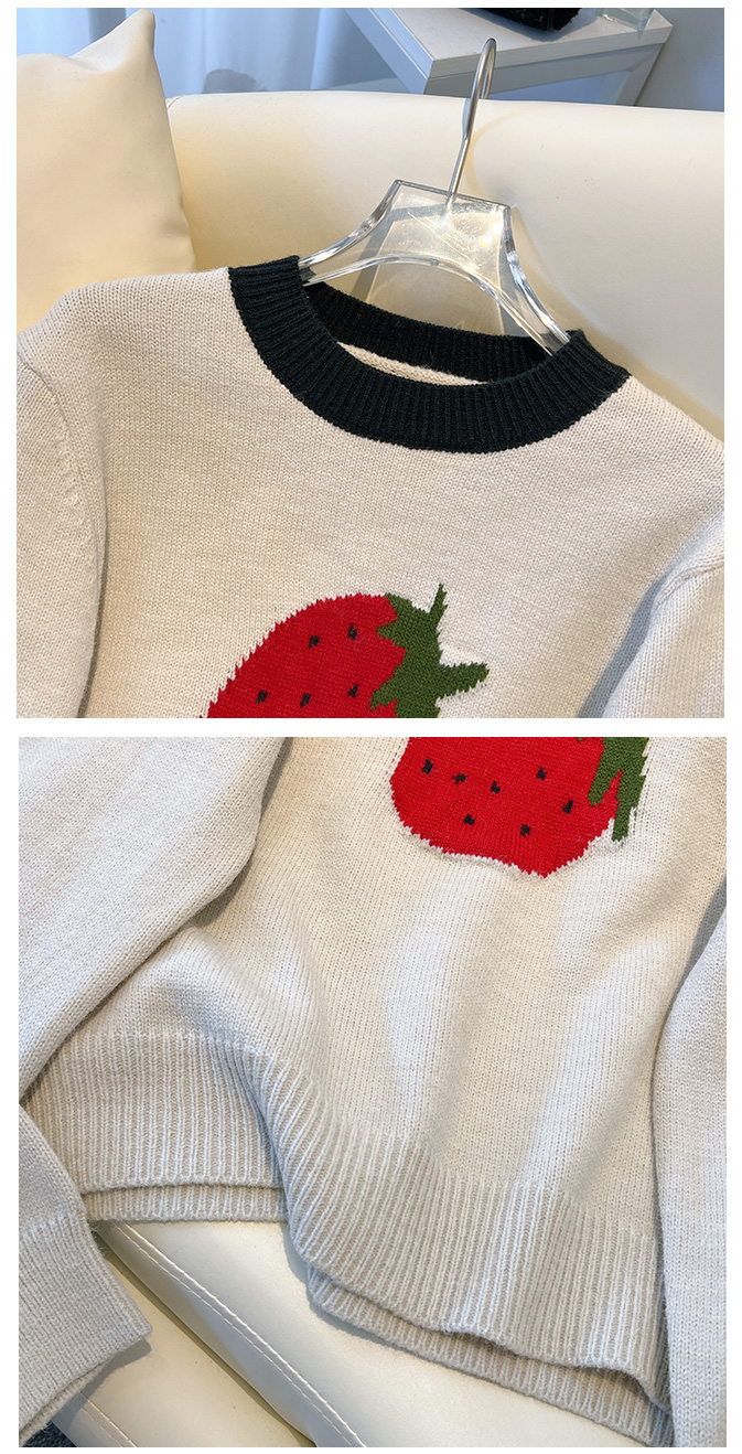 Jacquard sweet style tops autumn and winter sweater