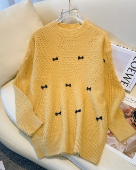 Pullover sweet autumn and winter sweater bow loose tops for women