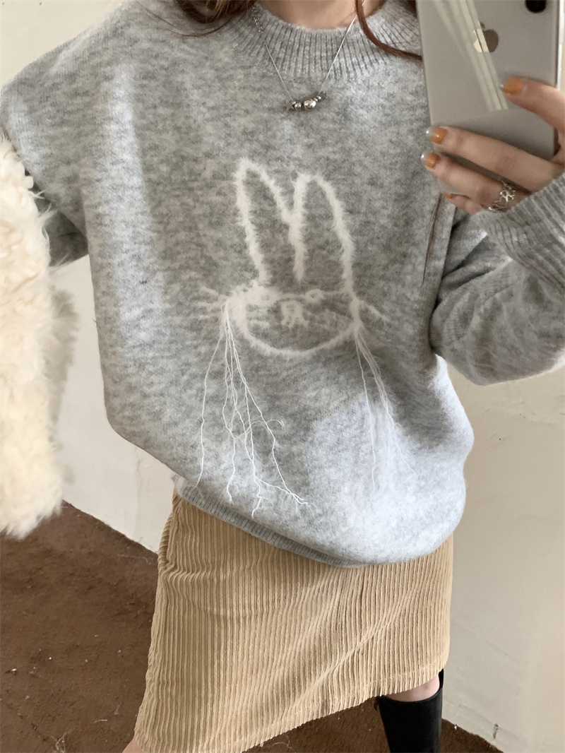 Loose autumn and winter rabbit cartoon pullover sweater