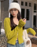Imitation of mink velvet sweater short cardigan