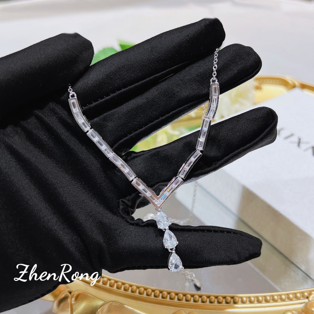 Pendant fashion drops of water temperament zircon necklace