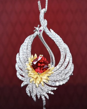 Pendant gem phoenix brooch zircon dazzle earrings