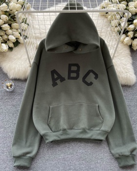 Autumn and winter thick retro hoodie loose hooded tops