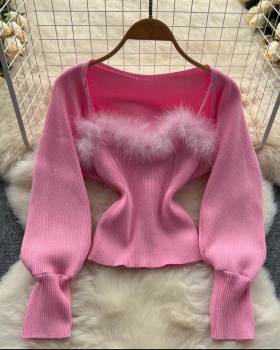 Spicegirl knitted shawl short jacket 2pcs set