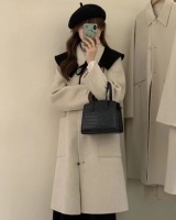 Long mixed colors two-sided cashmere overcoat
