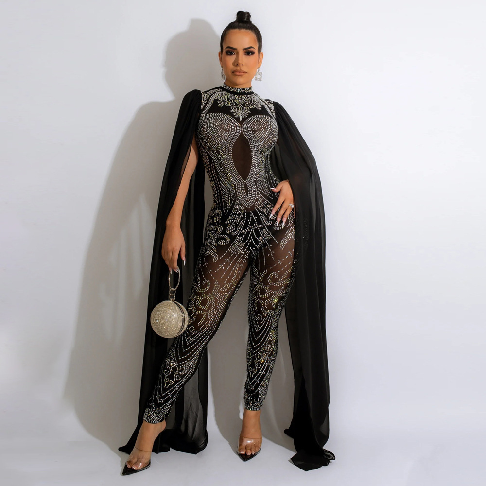 European style cloak perspective jumpsuit