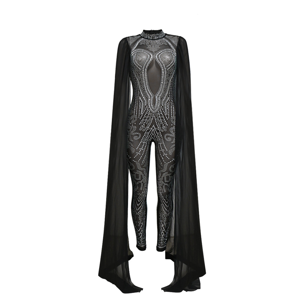 European style cloak perspective jumpsuit