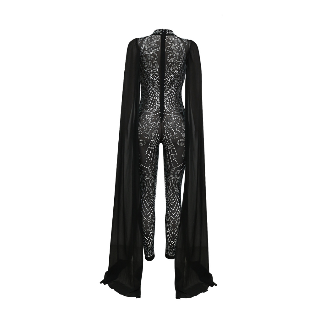 European style cloak perspective jumpsuit