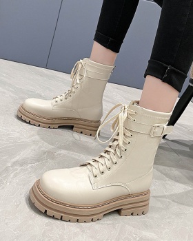 Thick crust round boots Rome style elasticity women's boots