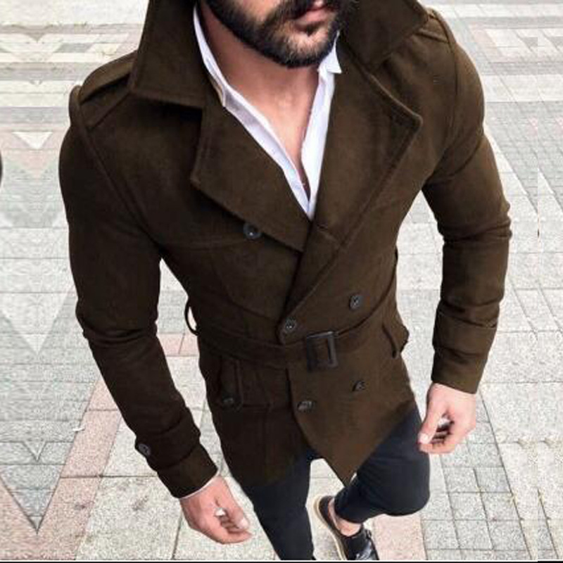 Double-breasted overcoat windbreaker for men