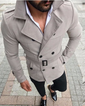 Double-breasted overcoat windbreaker for men