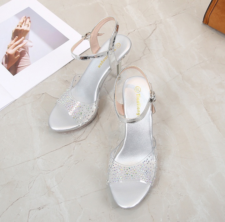 Summer crystal sandals high-heeled shoes for women
