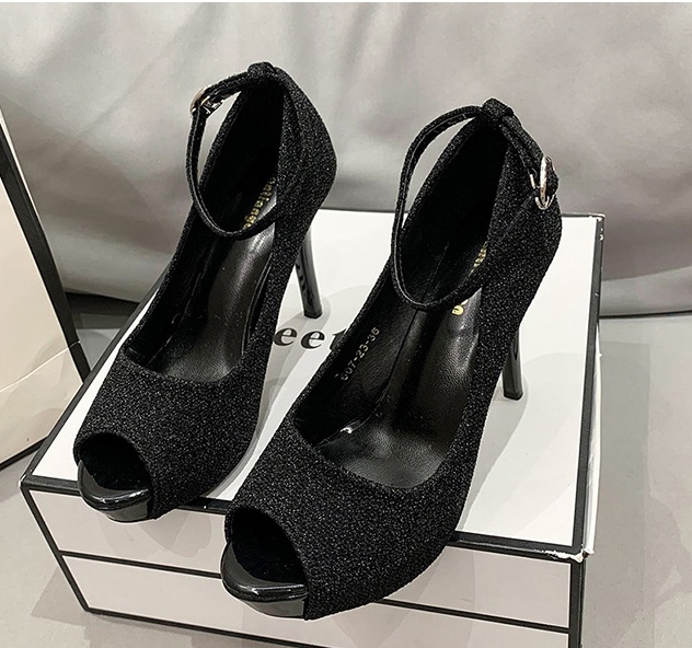 Fine-root platform high-heeled shoes for women
